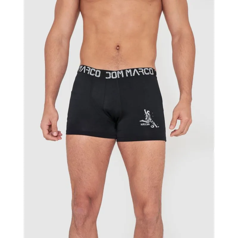 Cueca Boxer Microfibra Estampada Preta GG