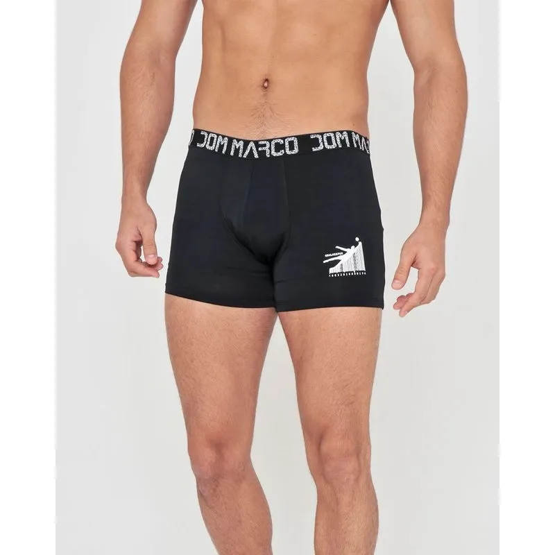 Cueca Boxer Microfibra Estampa Geométrica Preta GG