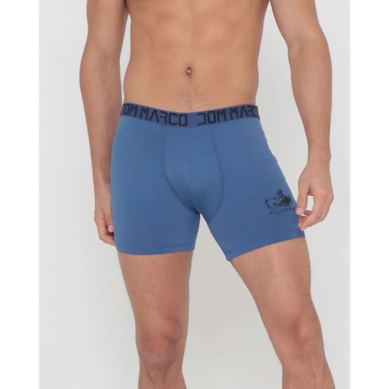 Cueca Boxer Microfibra Estampada Azul Escuro P