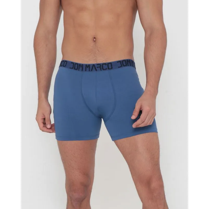 Cueca Boxer Microfibra Estampa Elástico Azul G