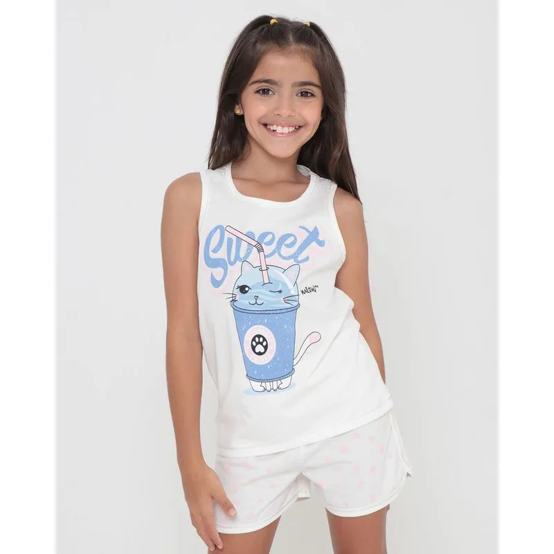 Pijama Infantil Regata Lurex Estampa Sweet Off White 4