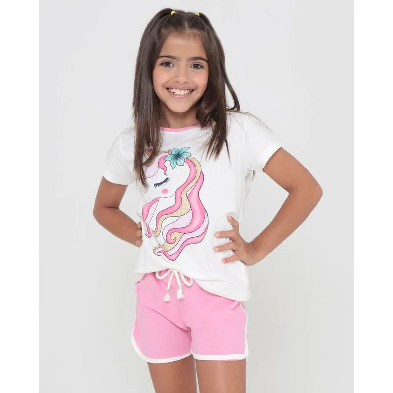 Pijama Infantil Estampa Unicórnio Off White 4