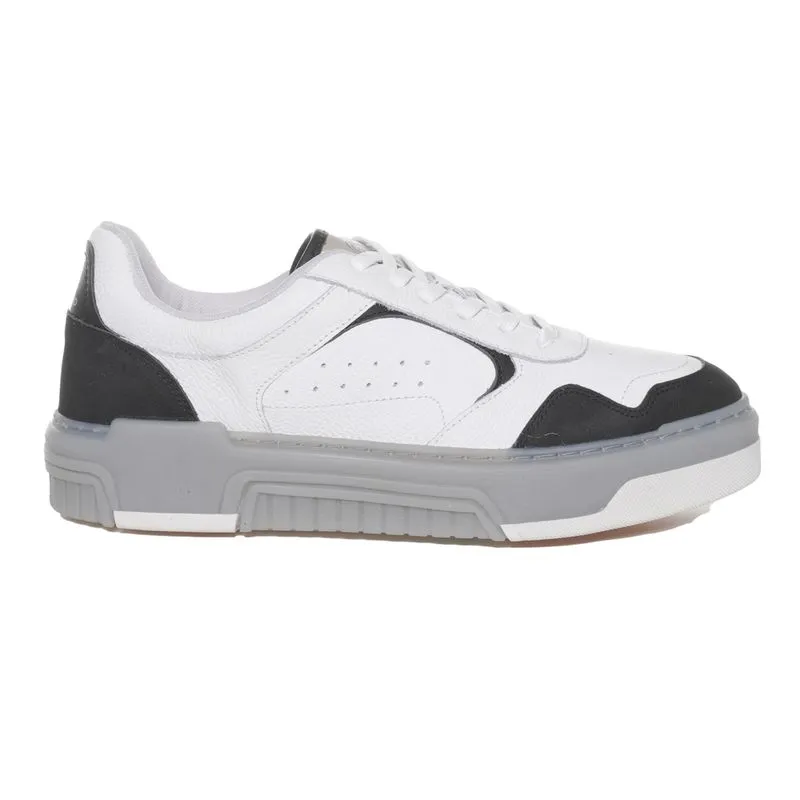 Tênis Casual Constantino Couro Masculino Branco PRETO/BRANCO/PRETO - 39