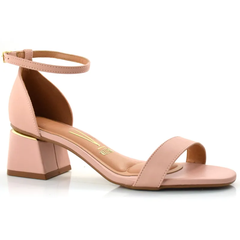 Sandália Feminina com Salto Bloco Vizzano Rosa 6428104-7286 37