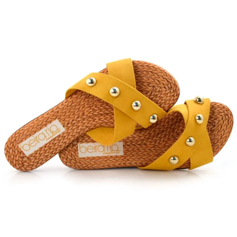 Tamanco Rasteira Feminino Beira Rio Amarelo 82371404-22879 35