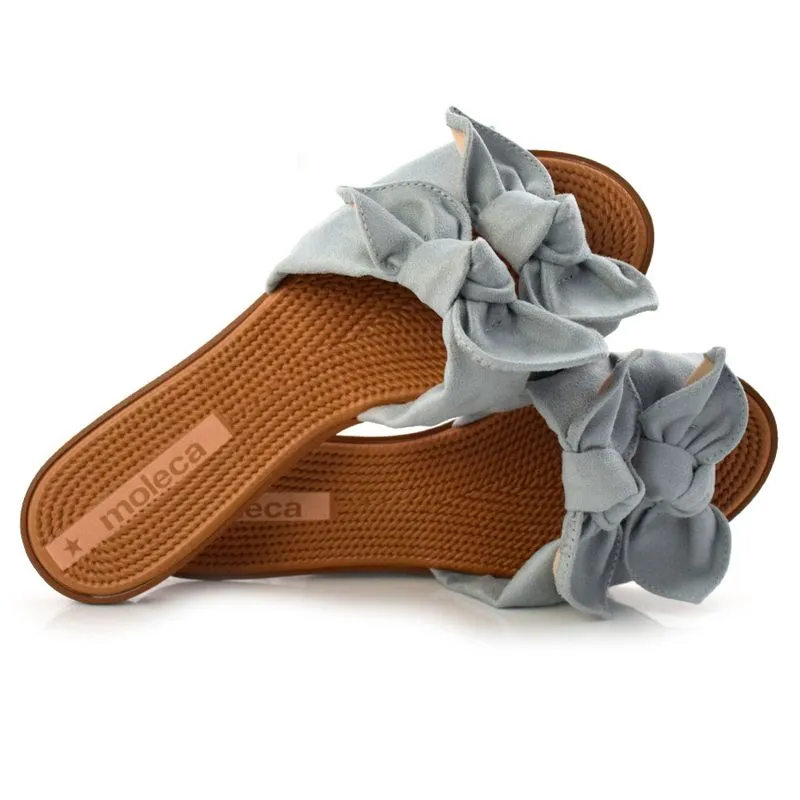 Sandália Rasteira Feminina Moleca Azul 5297424-7551 36