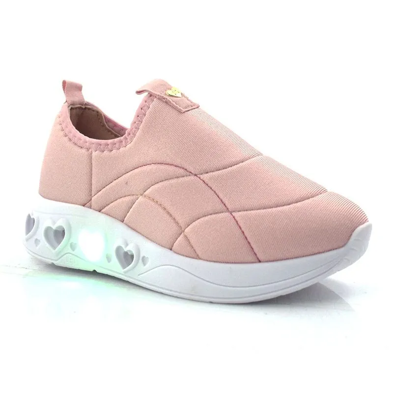 Tênis Infantil Molekinha com LED Rosa 2550100-20703 28