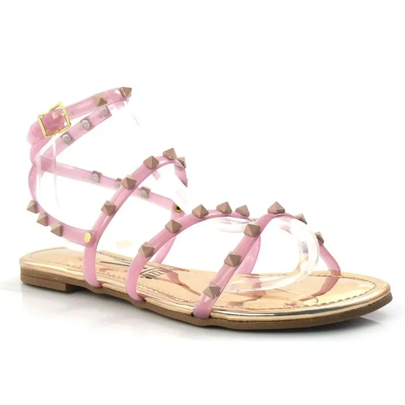Sandália Rasteira Transparente Feminina Vizzano Rosa 62351163-23408 35