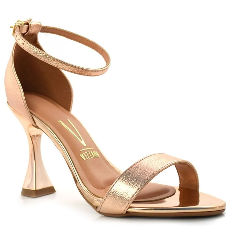 Sandália Feminina Metalizada com Salto Taça Vizzano Rosa 6462201-22968 35