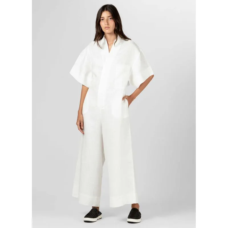 Jumpsuit regulagem linen - off white - M