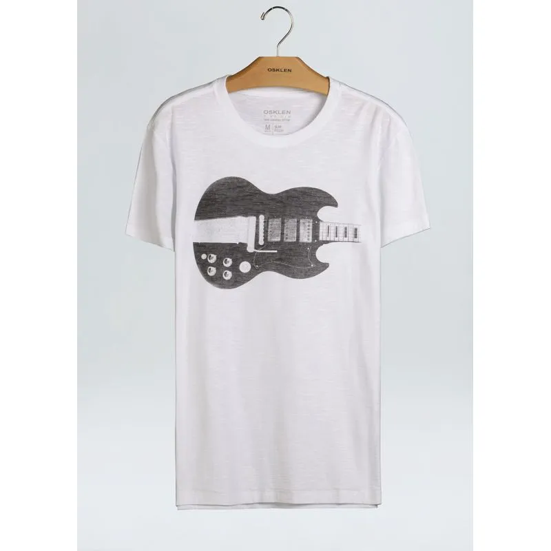 T-shirt rough guitar ponte - branco - P