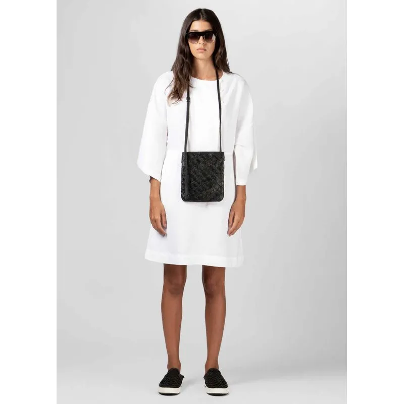 Vestido curto pesponto linen - branco - P