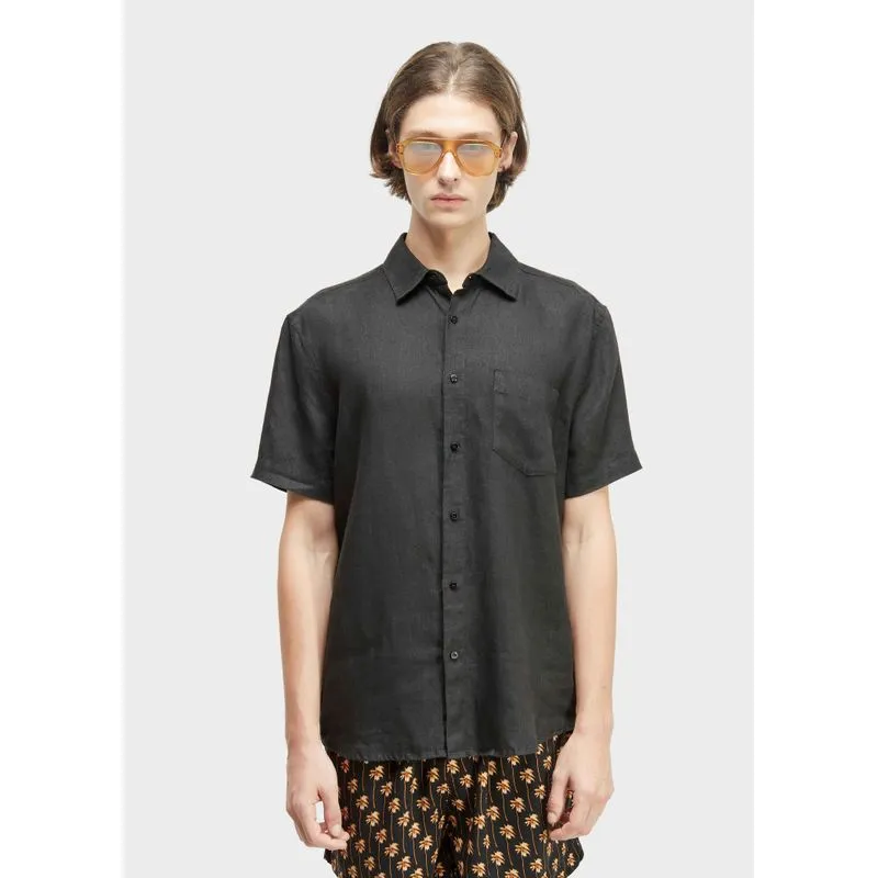 Camisa classic linen mc - preto - PP