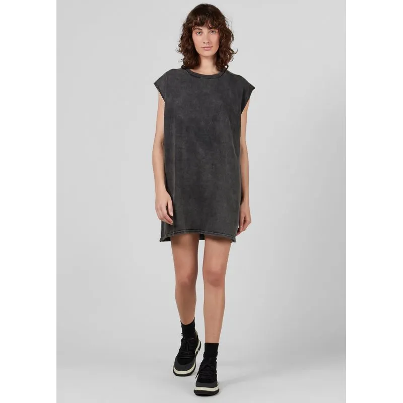 Vestido tricot over marmorizado - preto - G