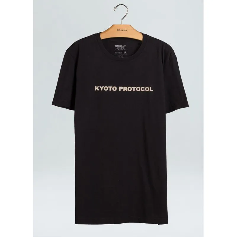 T-shirt vintage eco kyoto protocol - preto - P