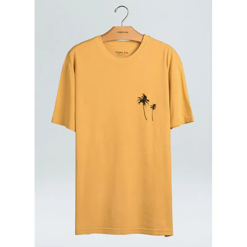 T-shirt regular stone eco coqueiros - amarelo - GG