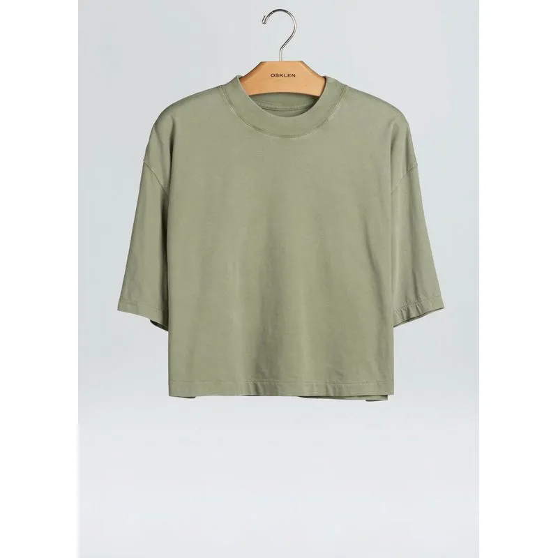 T-shirt cropped marmorizada - verde - M