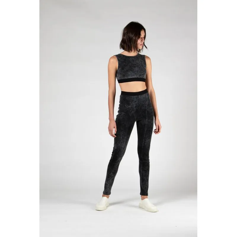 Legging rib marble - preto - M