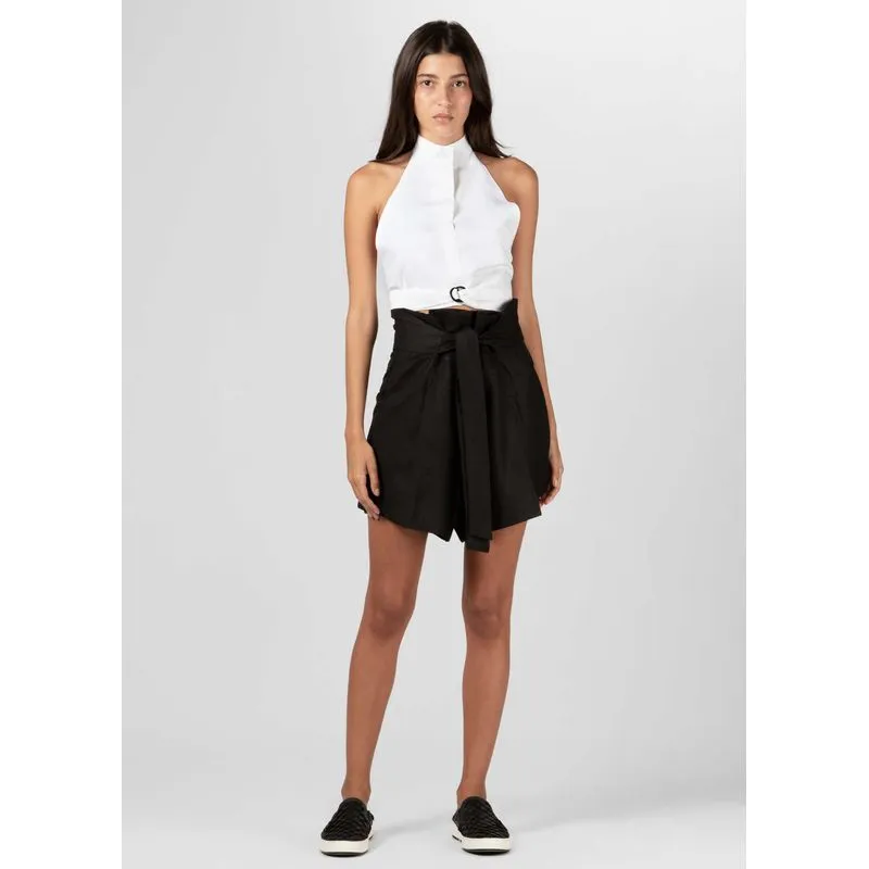 Short pregas linen - preto - 36
