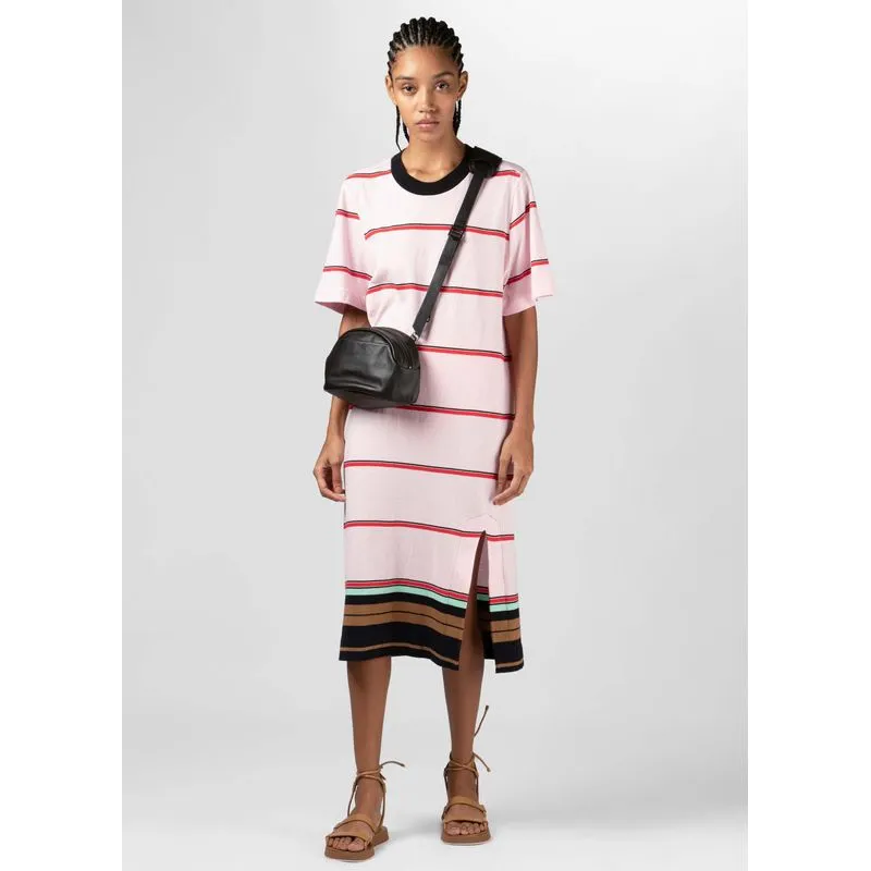 Vestido midi stripes - rosa - M