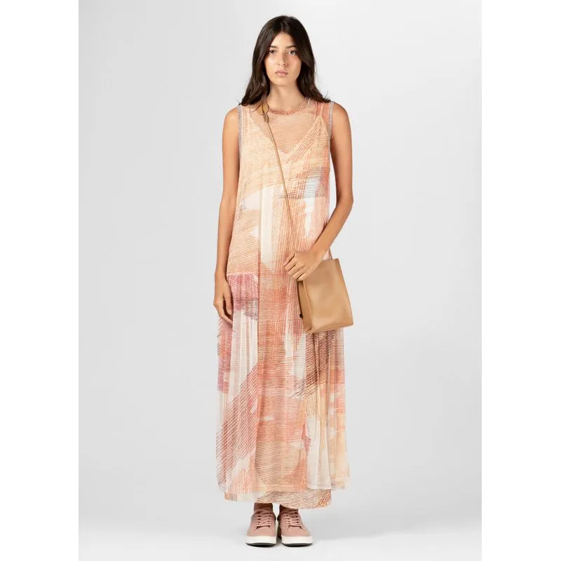 Vestido long loose tracós Vestido long loose tracos - off white - G