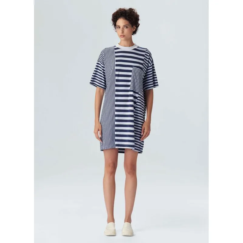 Vestido patch stripes blue - azul - G