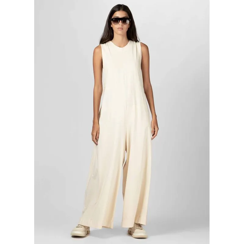 Macacão sleeveless pregas Macacao sleeveless pregas - areia - M