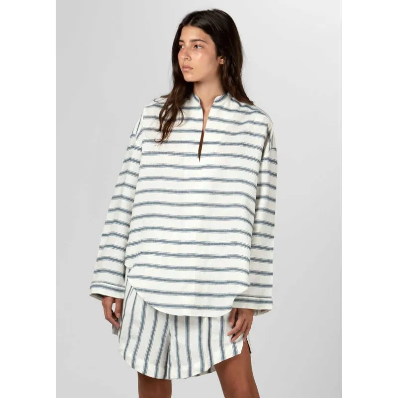 Camisa pijama fio tinto indigo - indigo - P