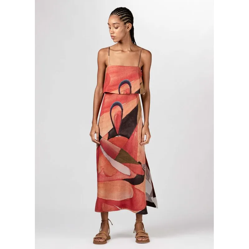 Vestido destacavel big heart midi - vermelho - M