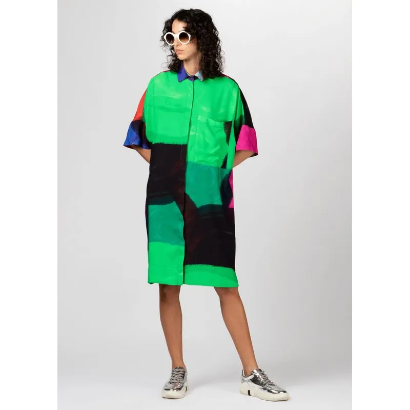 Chemise macro dots - verde - M