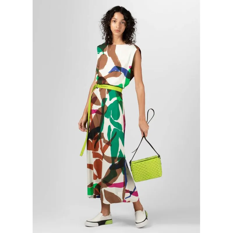 Vestido macro danca midi - off white - P