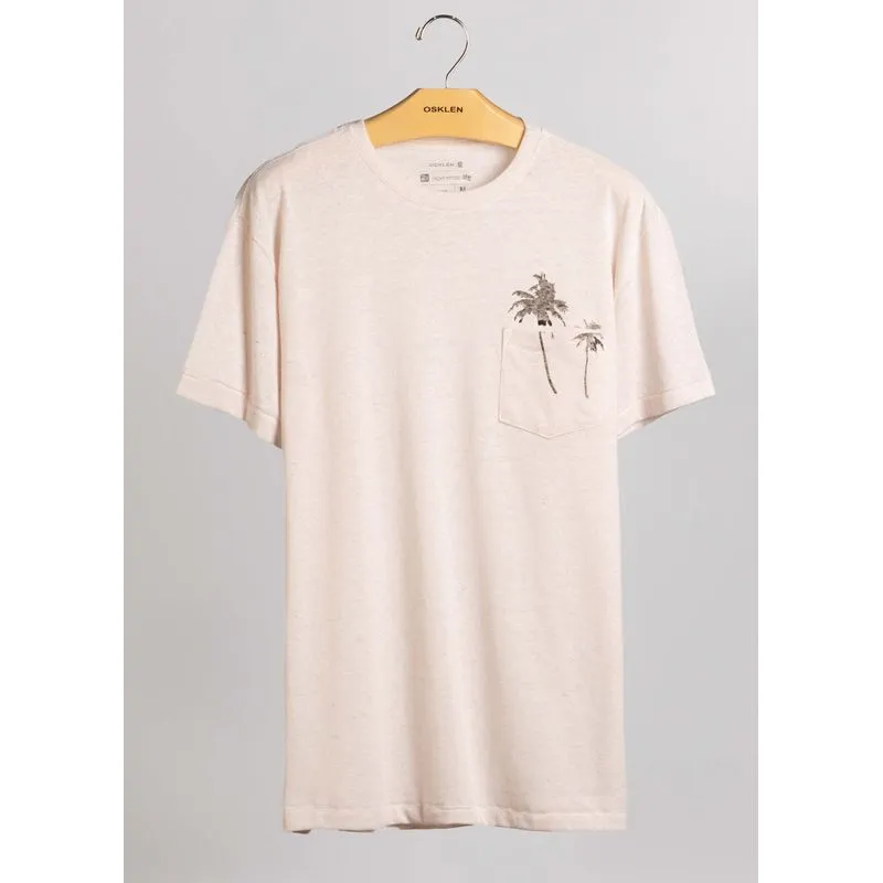 T-shirt pocket palms - natural - M