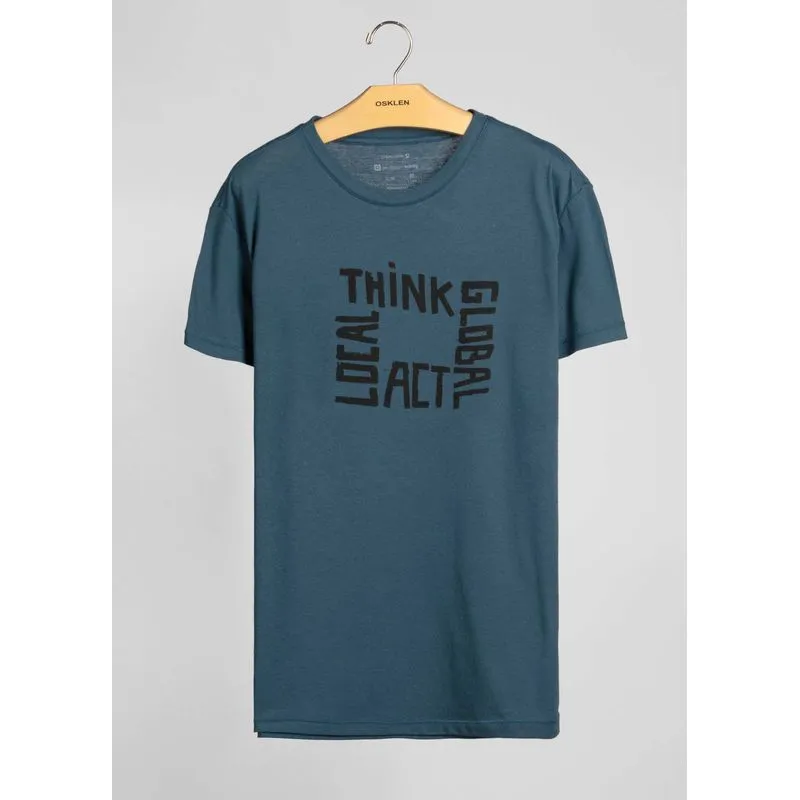 T-shirt eco rustic think global - azul - G