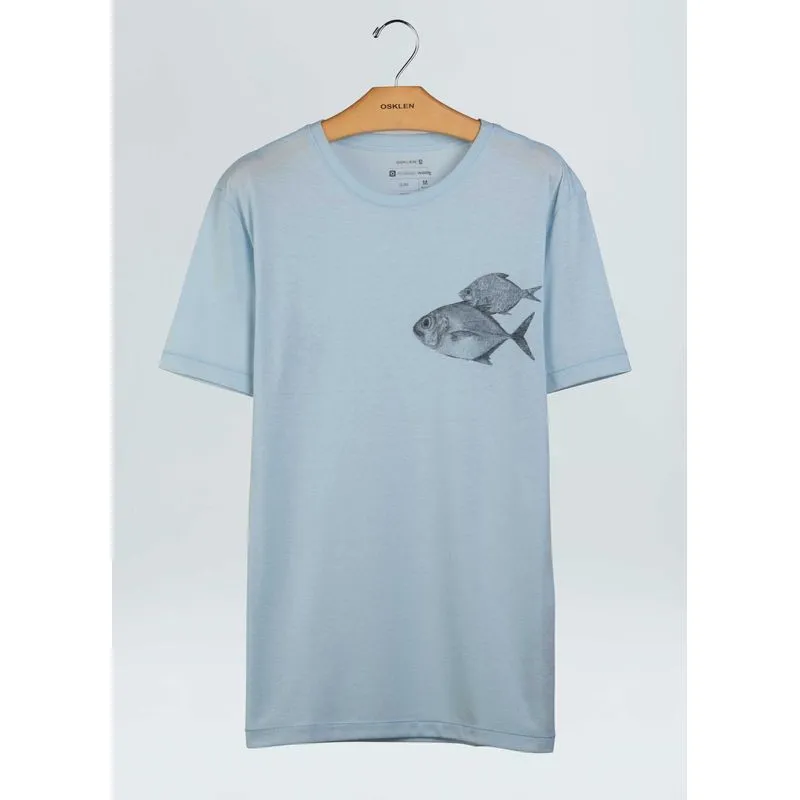 T-shirt eco rustic fishes - azul - P