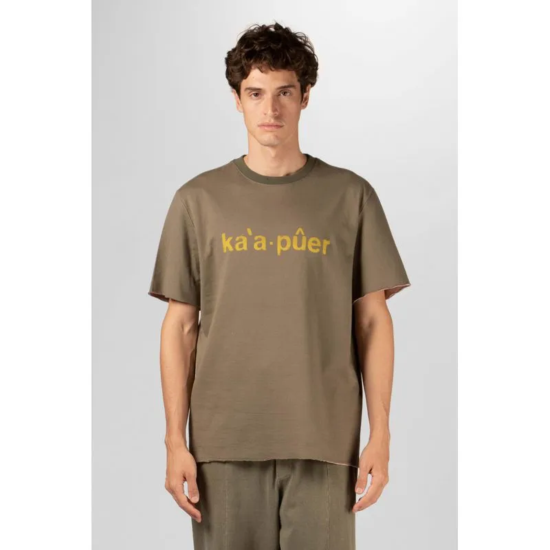 T-shirt double kaapuer - oliva - M