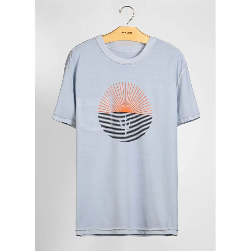 T-shirt double sun listras - azul - M