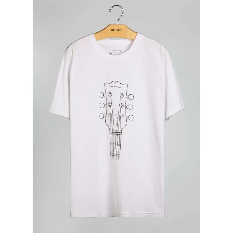 T-shirt stone guitar headstock - branco - P