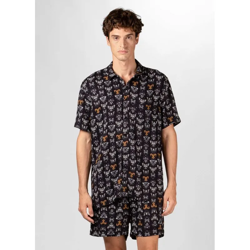 Camisa mariposa grainy e mc - preto - GG