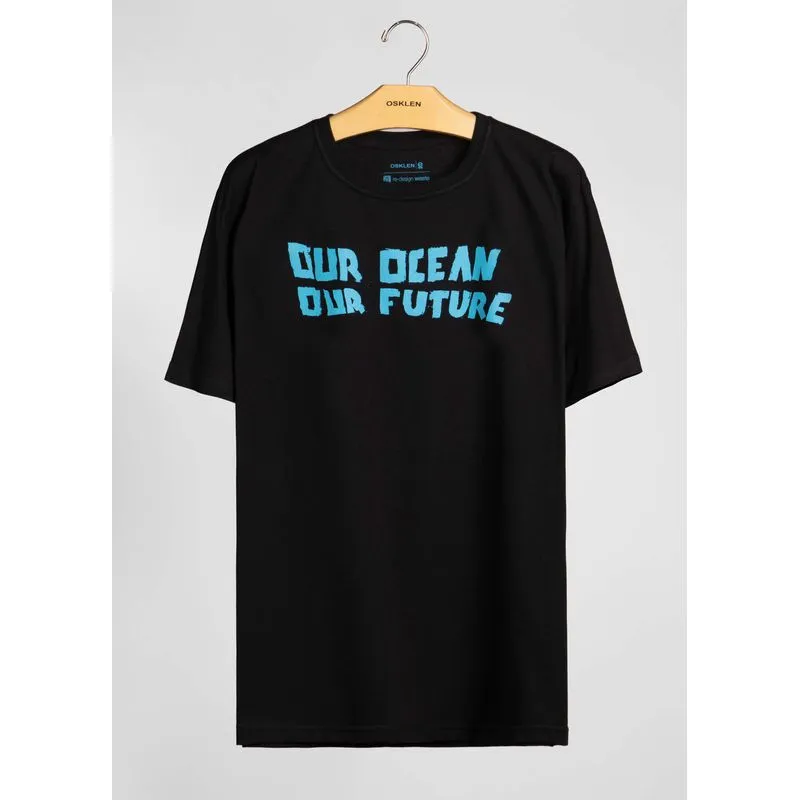 T-shirt pet our ocean our future - preto - PP