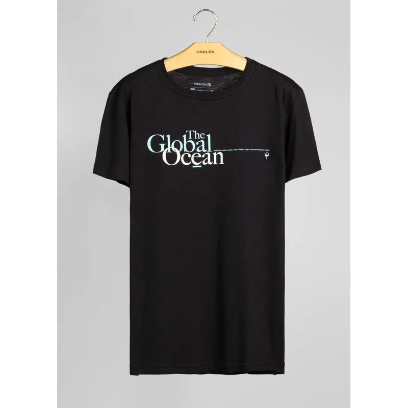 T-shirt organic rough global ocean - preto - M