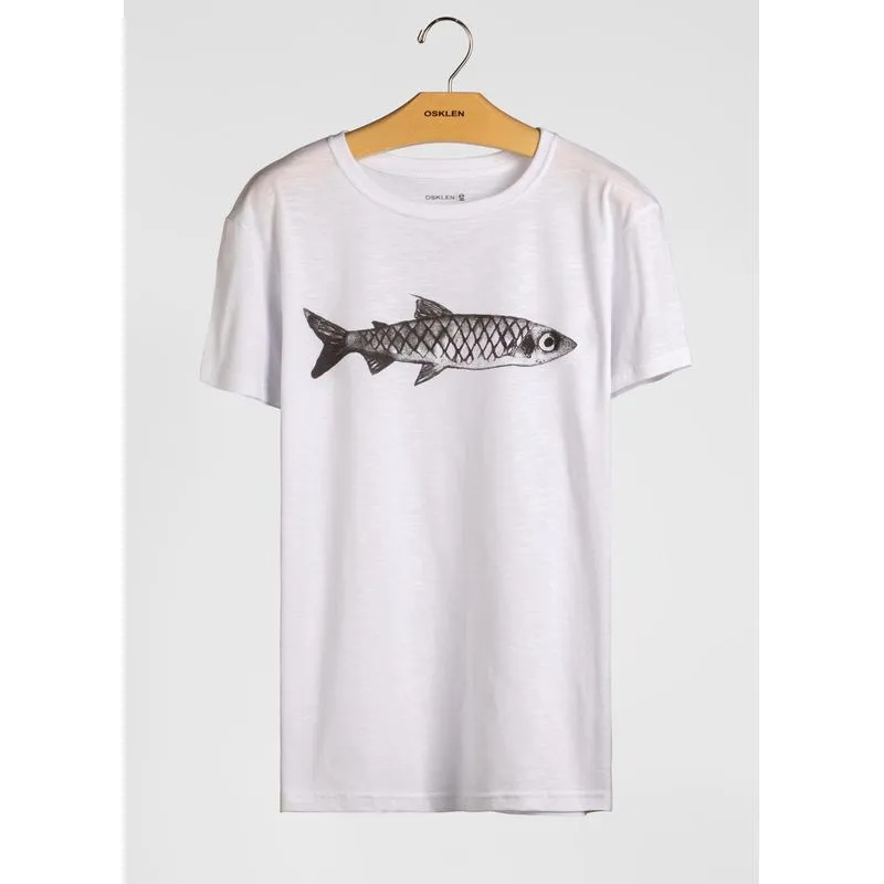T-shirt organic rough peixe - branco - M