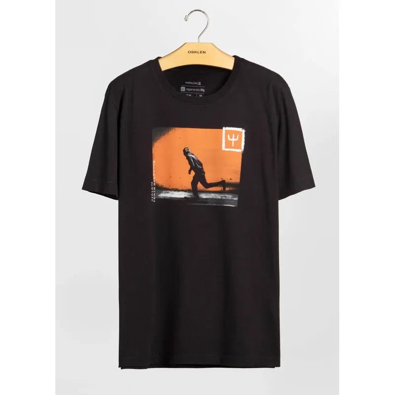 T-shirt vintage orange wall - preto - P