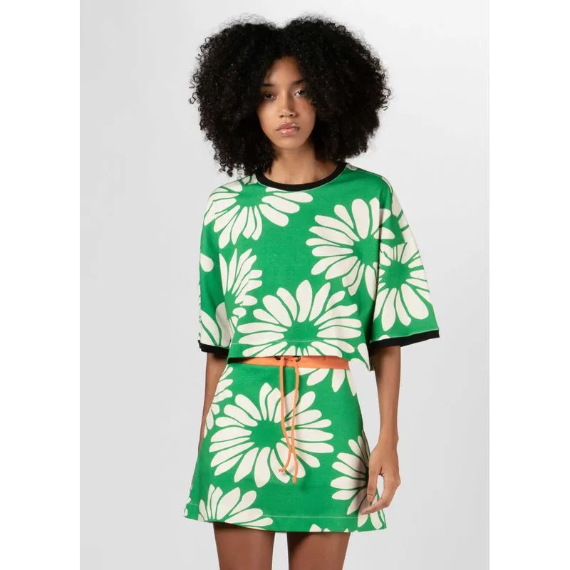 Blusa cropped macro daisy green - verde - P