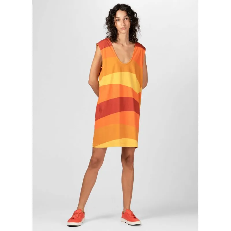 Vestido sleevless sun stripes - vermelho - G