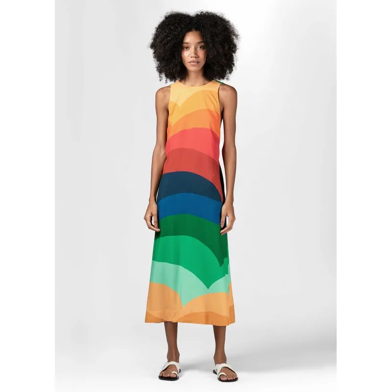 Vestido sunset stripes - vermelho - P
