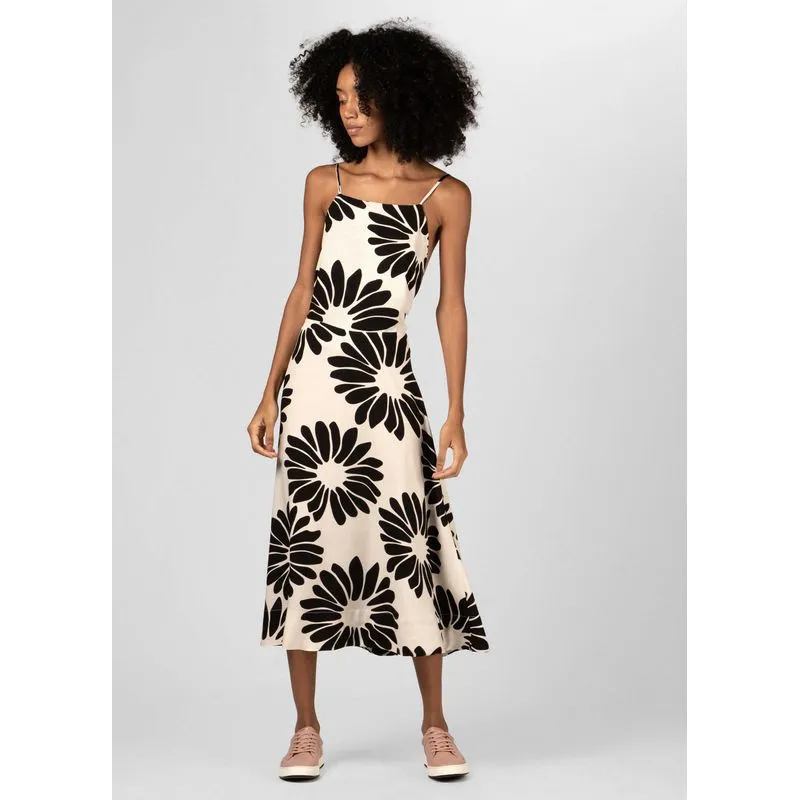 Vestido macro daisy off - off white - G
