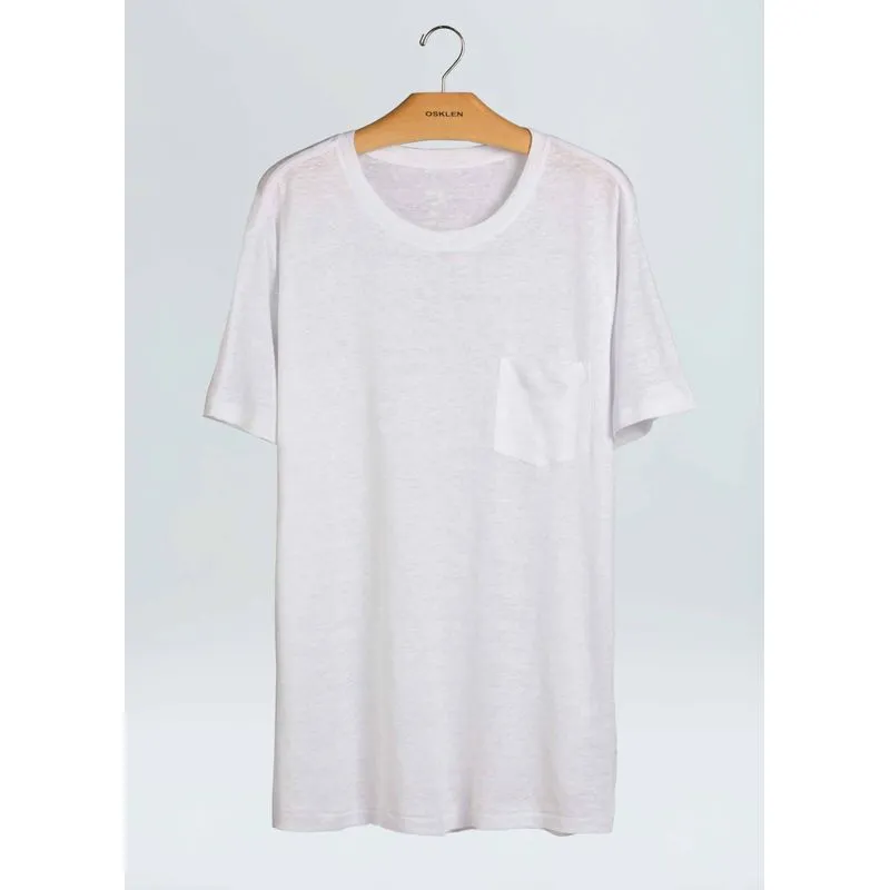 T-shirt pure linen mc - branco - PP
