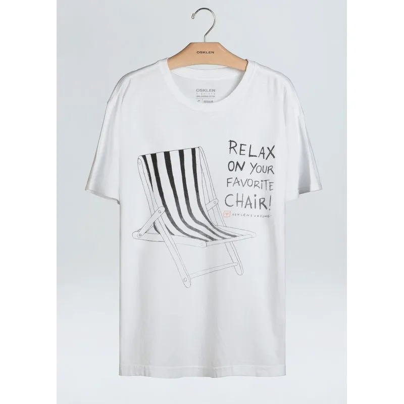 T-shirt stone relax - branco - M