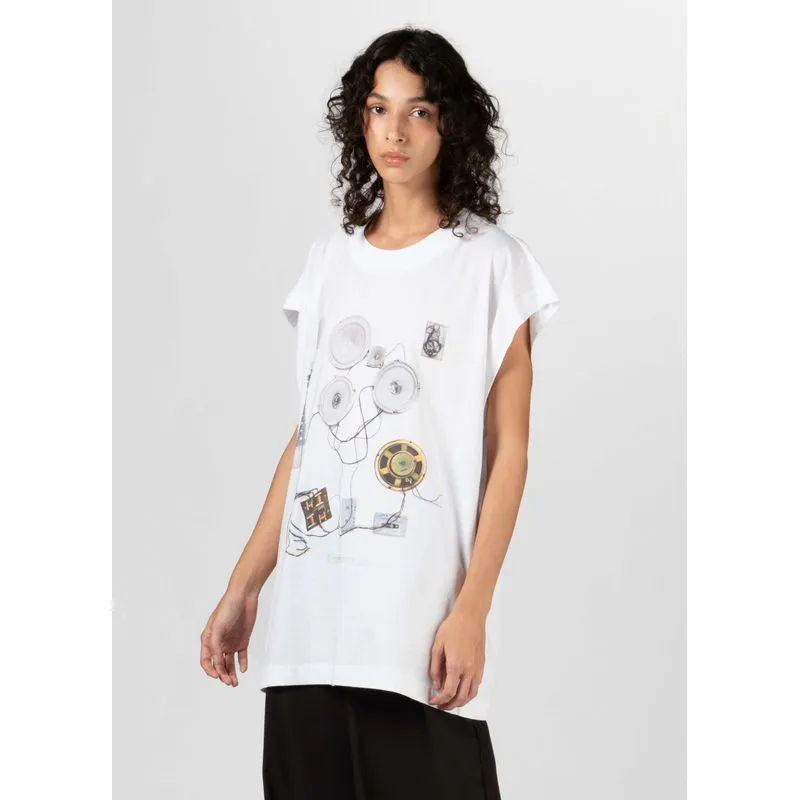 Colete over white music - branco - P