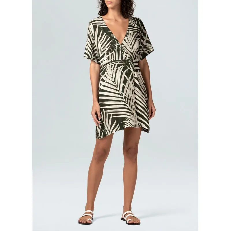 Vestido palm leaf inverse curto - verde - G